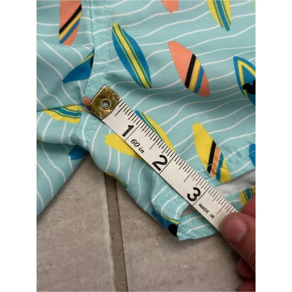 Disney Surfboard Mickey Print Swim Trunks Aqua Beach Swim Shorts Size 3T Summer